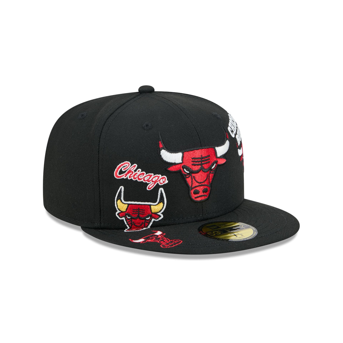 Chicago Bulls Hardwood Classics Patched Black 59FIFTY Fitted Hat