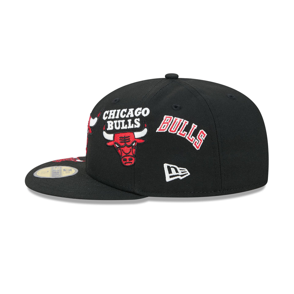 Chicago Bulls Hardwood Classics Patched Black 59FIFTY Fitted Hat