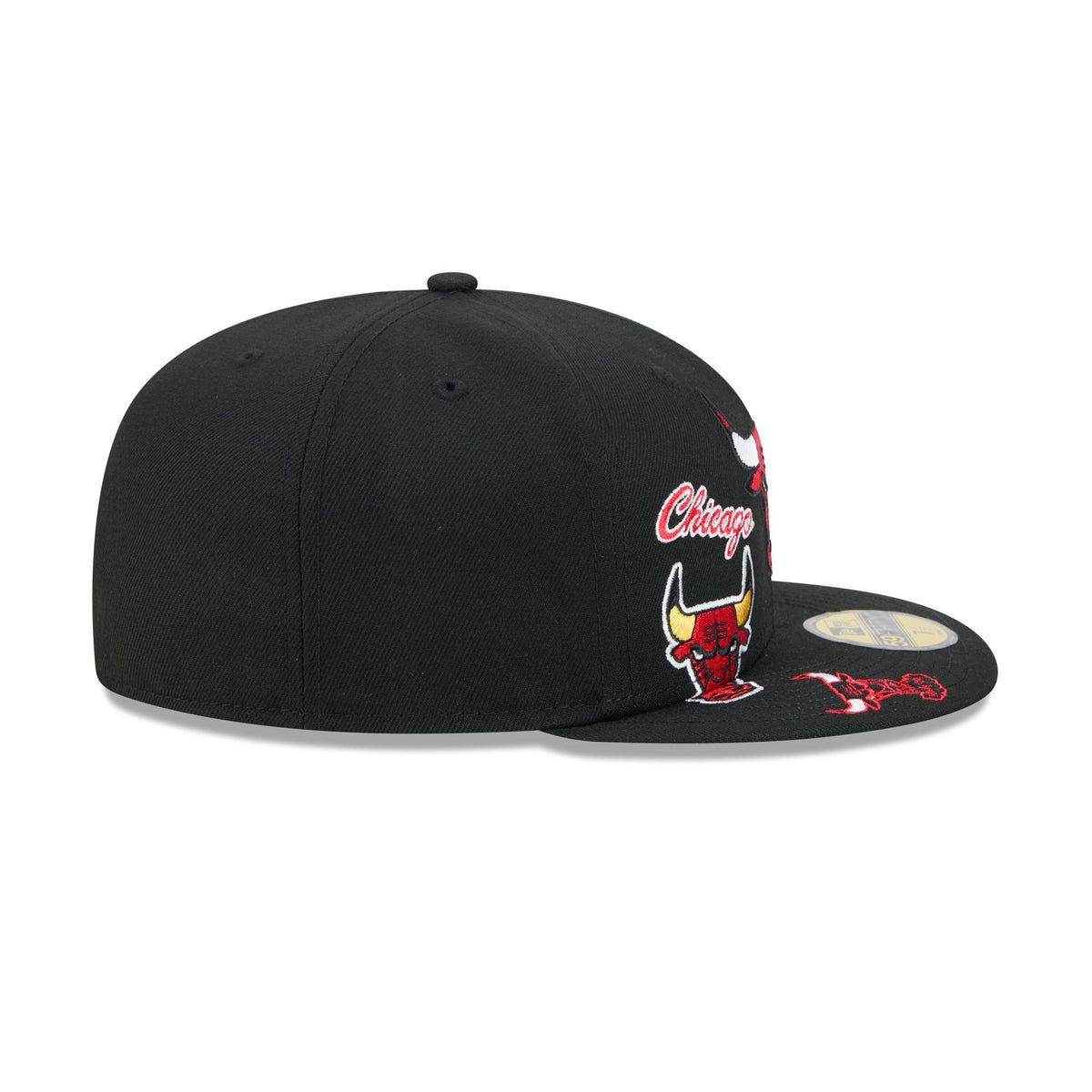 Chicago Bulls Hardwood Classics Patched Black 59FIFTY Fitted Hat