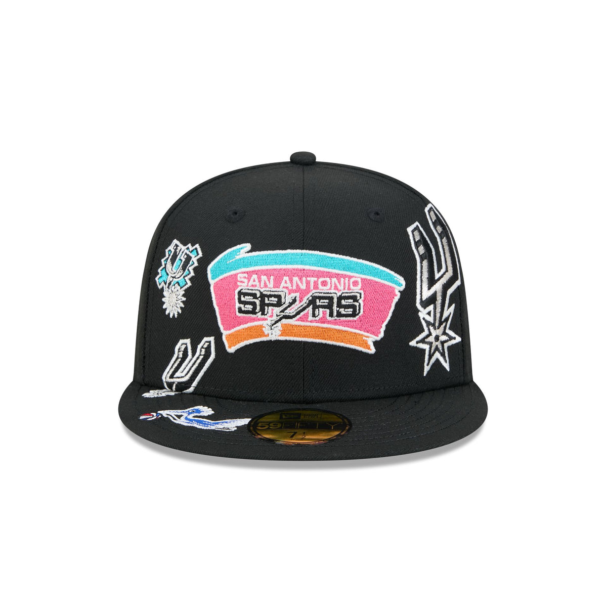 San Antonio Spurs Hardwood Classics Patched Black 59FIFTY Fitted Hat