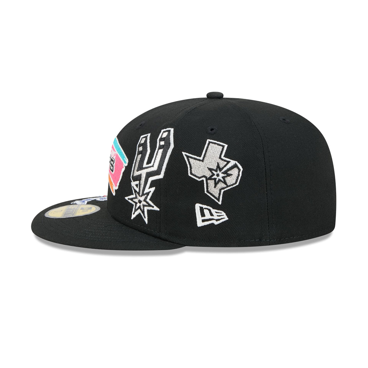 San Antonio Spurs Hardwood Classics Patched Black 59FIFTY Fitted Hat