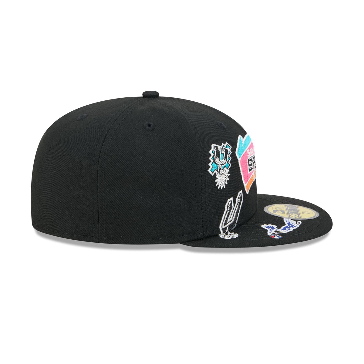 San Antonio Spurs Hardwood Classics Patched Black 59FIFTY Fitted Hat