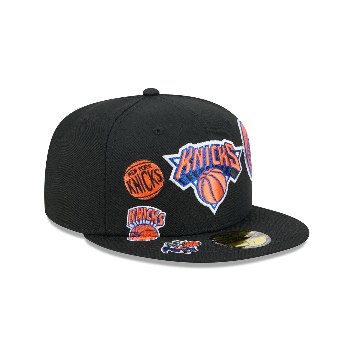 New York Knicks Hardwood Classics Patched Black 59FIFTY Fitted Hat