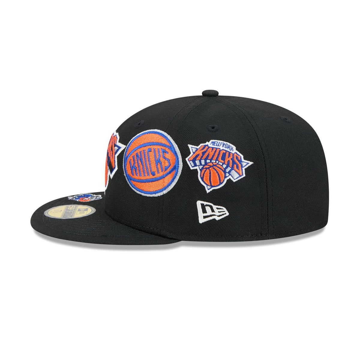 New York Knicks Hardwood Classics Patched Black 59FIFTY Fitted Hat