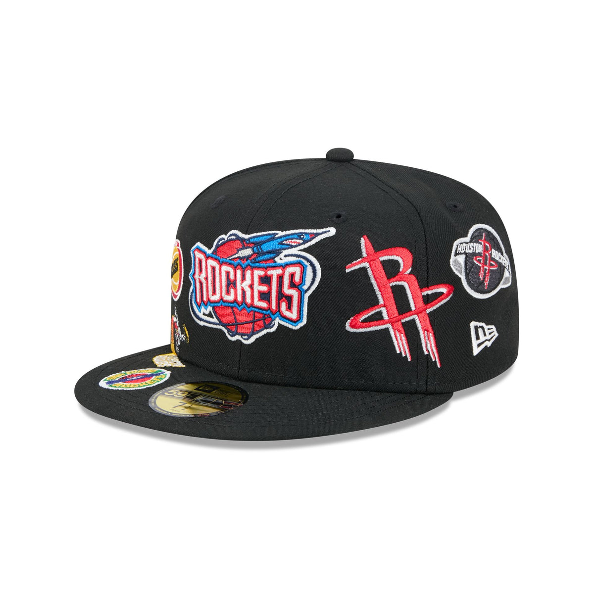 Houston Rockets Hardwood Classics Patched Black 59FIFTY Fitted Hat