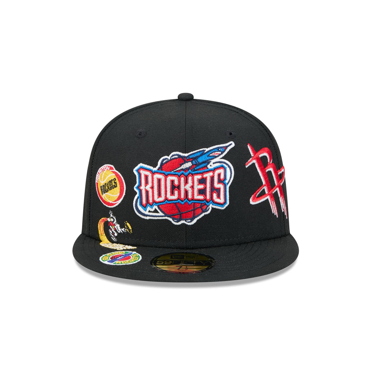 Houston Rockets Hardwood Classics Patched Black 59FIFTY Fitted Hat