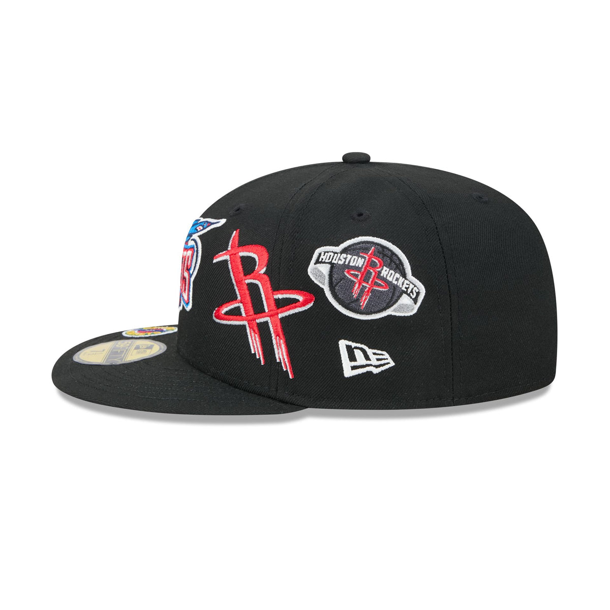 Houston Rockets Hardwood Classics Patched Black 59FIFTY Fitted Hat