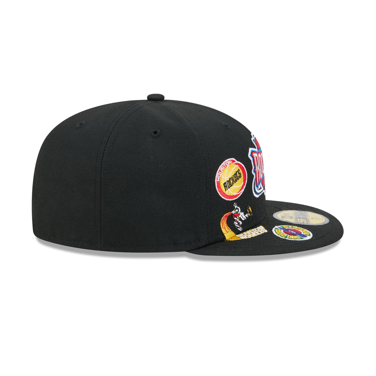 Houston Rockets Hardwood Classics Patched Black 59FIFTY Fitted Hat