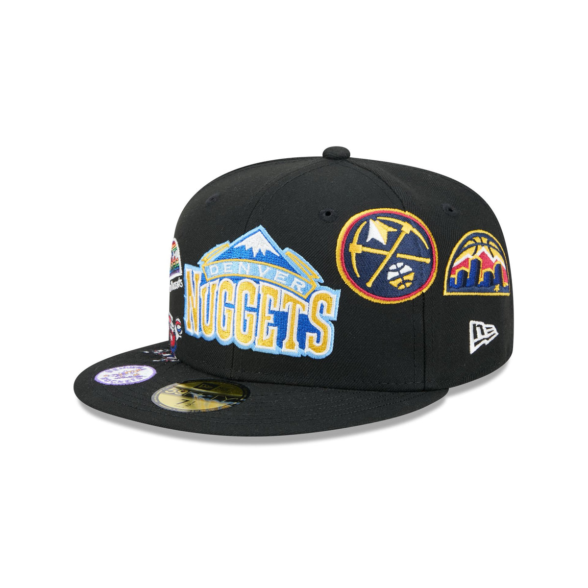 Denver Nuggets Hardwood Classics Patched Black 59FIFTY Fitted Hat