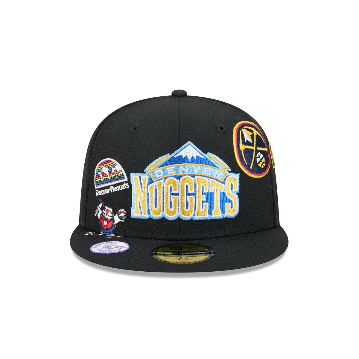 Denver Nuggets Hardwood Classics Patched Black 59FIFTY Fitted Hat