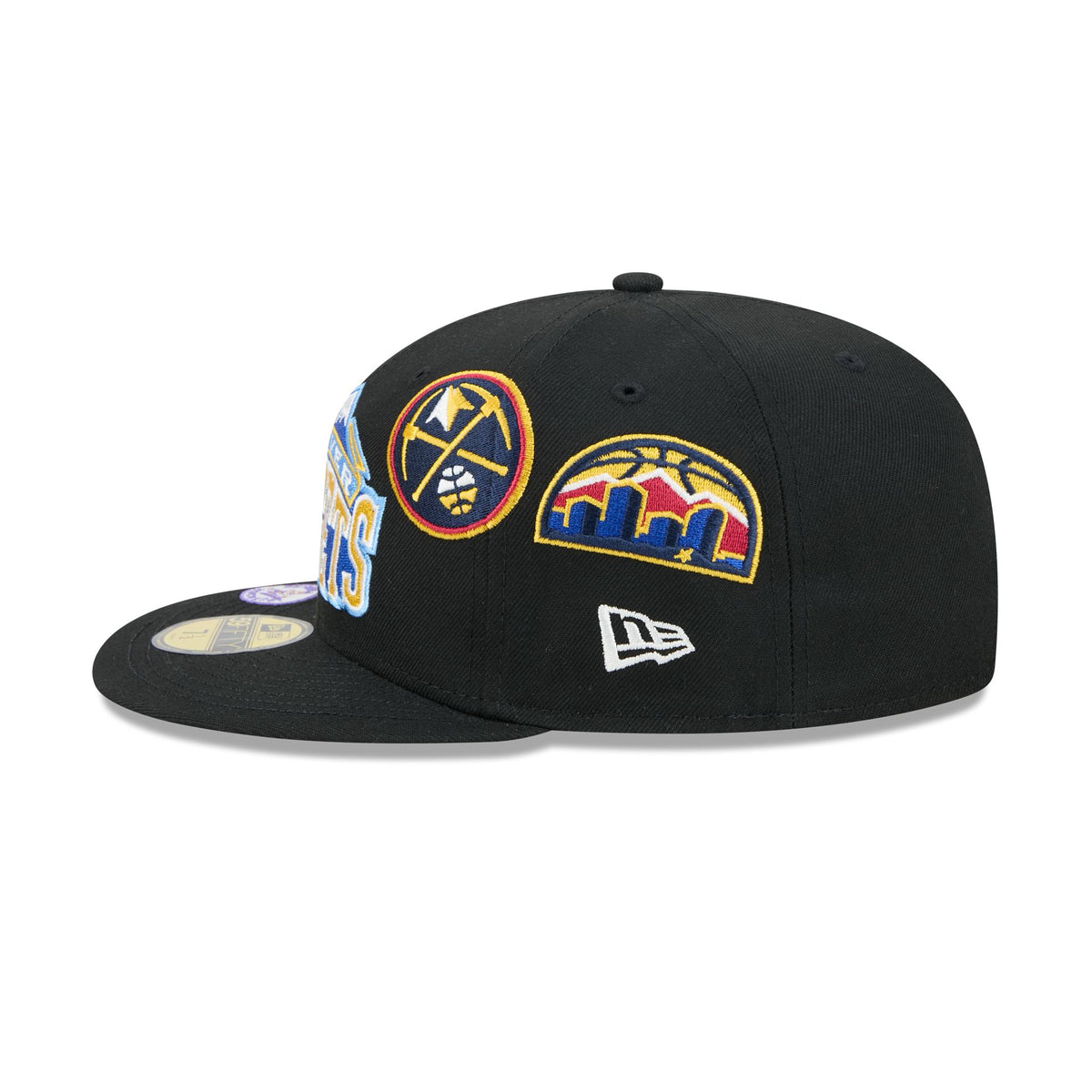 Denver Nuggets Hardwood Classics Patched Black 59FIFTY Fitted Hat