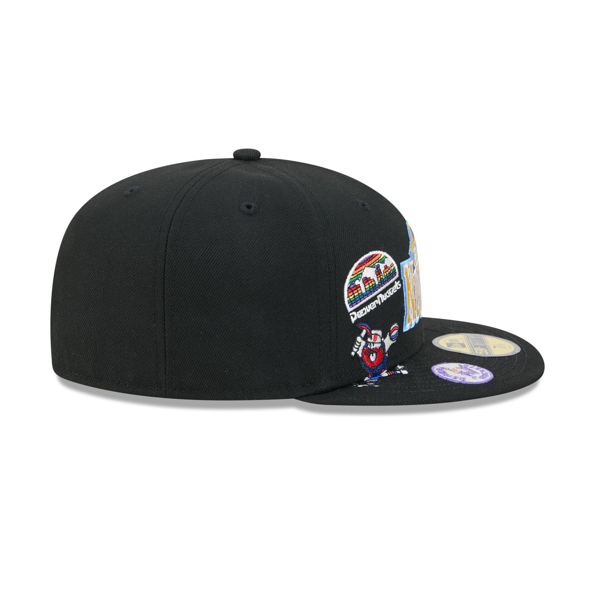 Denver Nuggets Hardwood Classics Patched Black 59FIFTY Fitted Hat