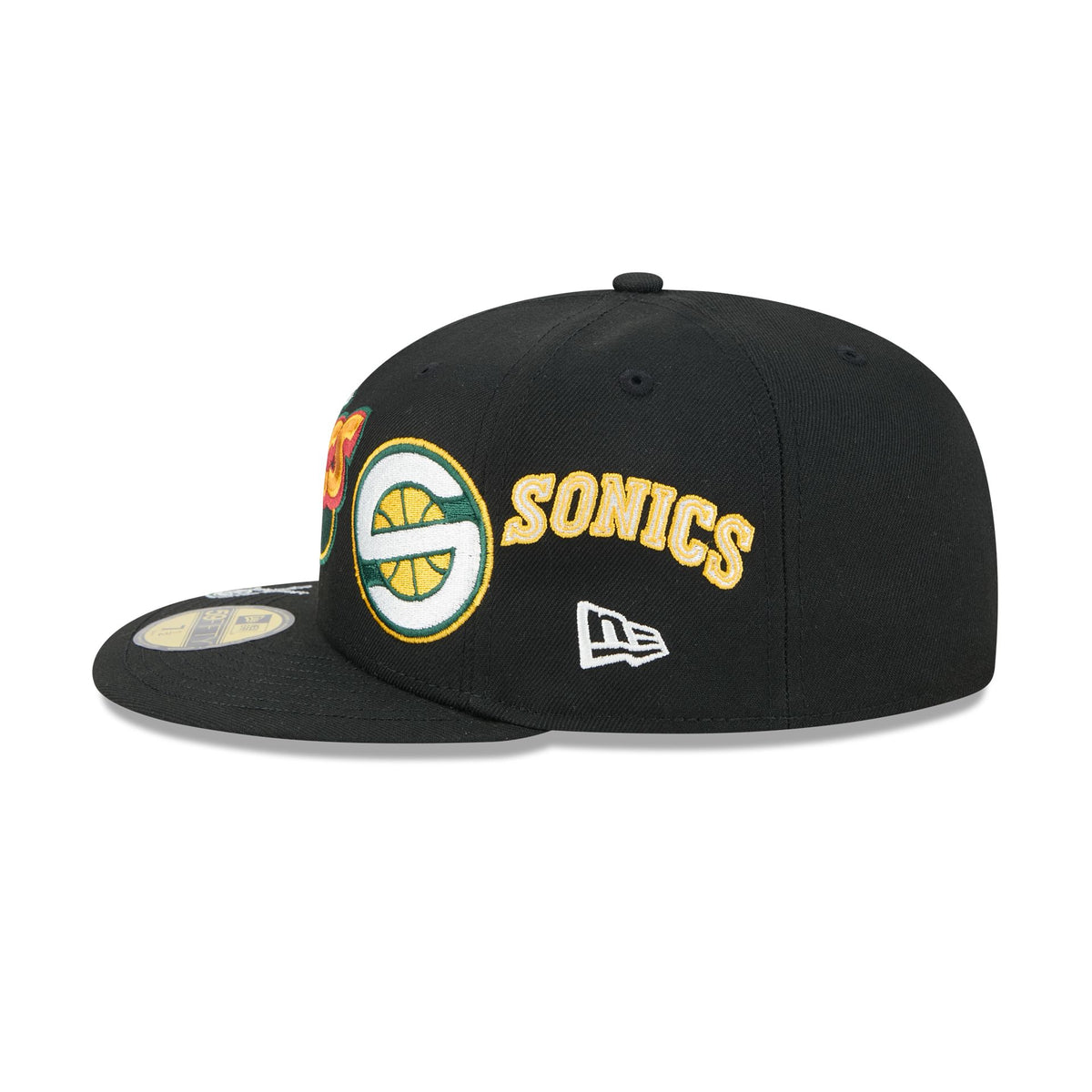 Seattle SuperSonics Hardwood Classics Patched Black 59FIFTY Fitted Hat