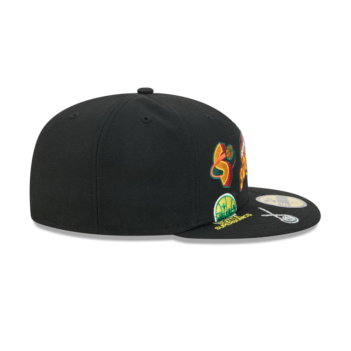 Seattle SuperSonics Hardwood Classics Patched Black 59FIFTY Fitted Hat