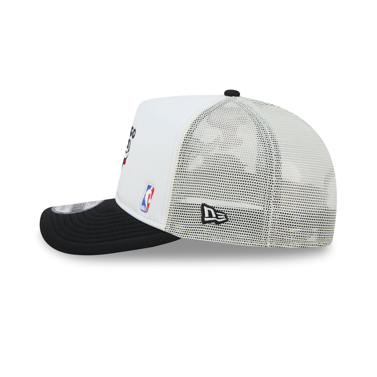 Chicago Bulls Hardwood Classics Patched White 9FIFTY A-Frame Trucker Hat