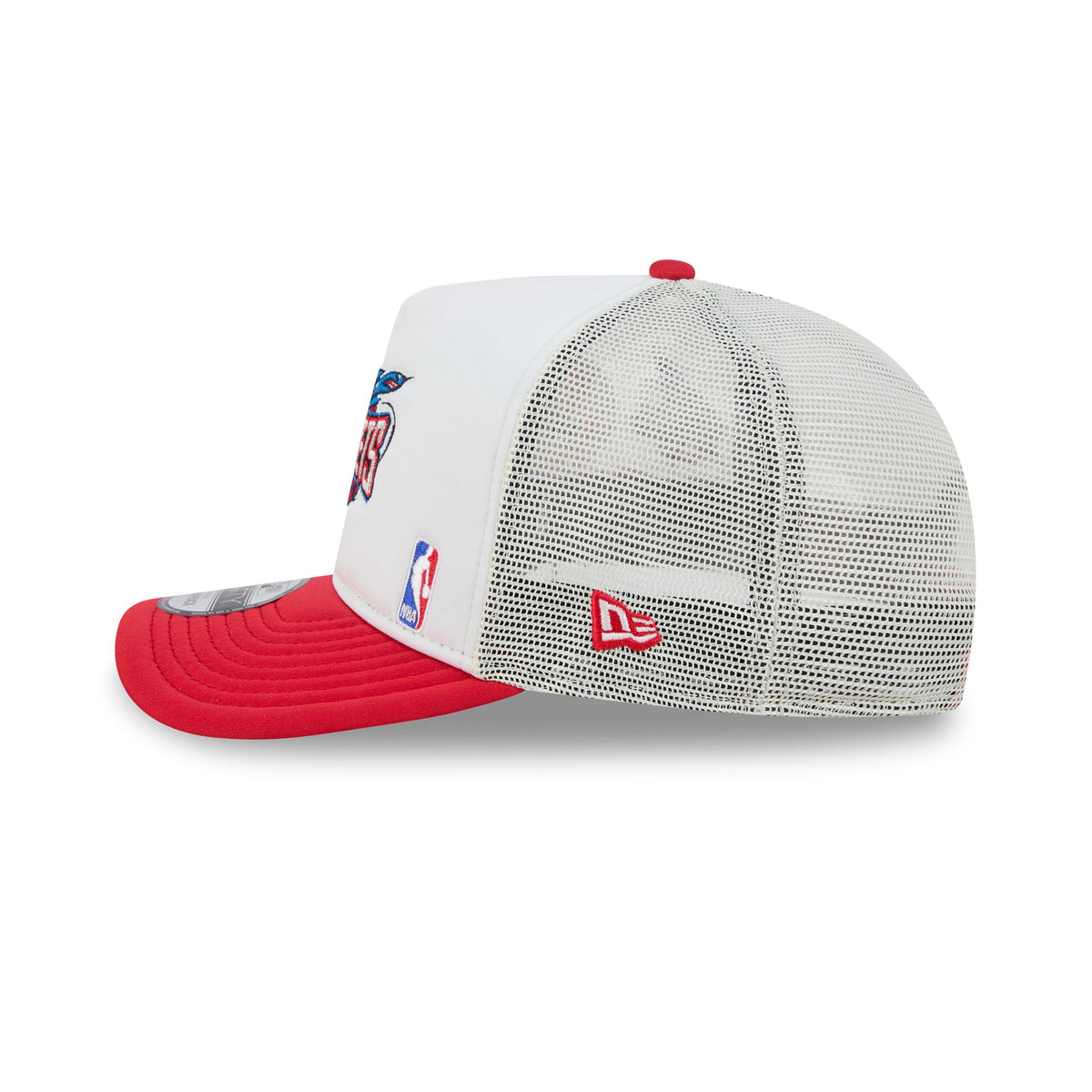Houston Rockets Hardwood Classics Patched White 9FIFTY A-Frame Trucker Hat