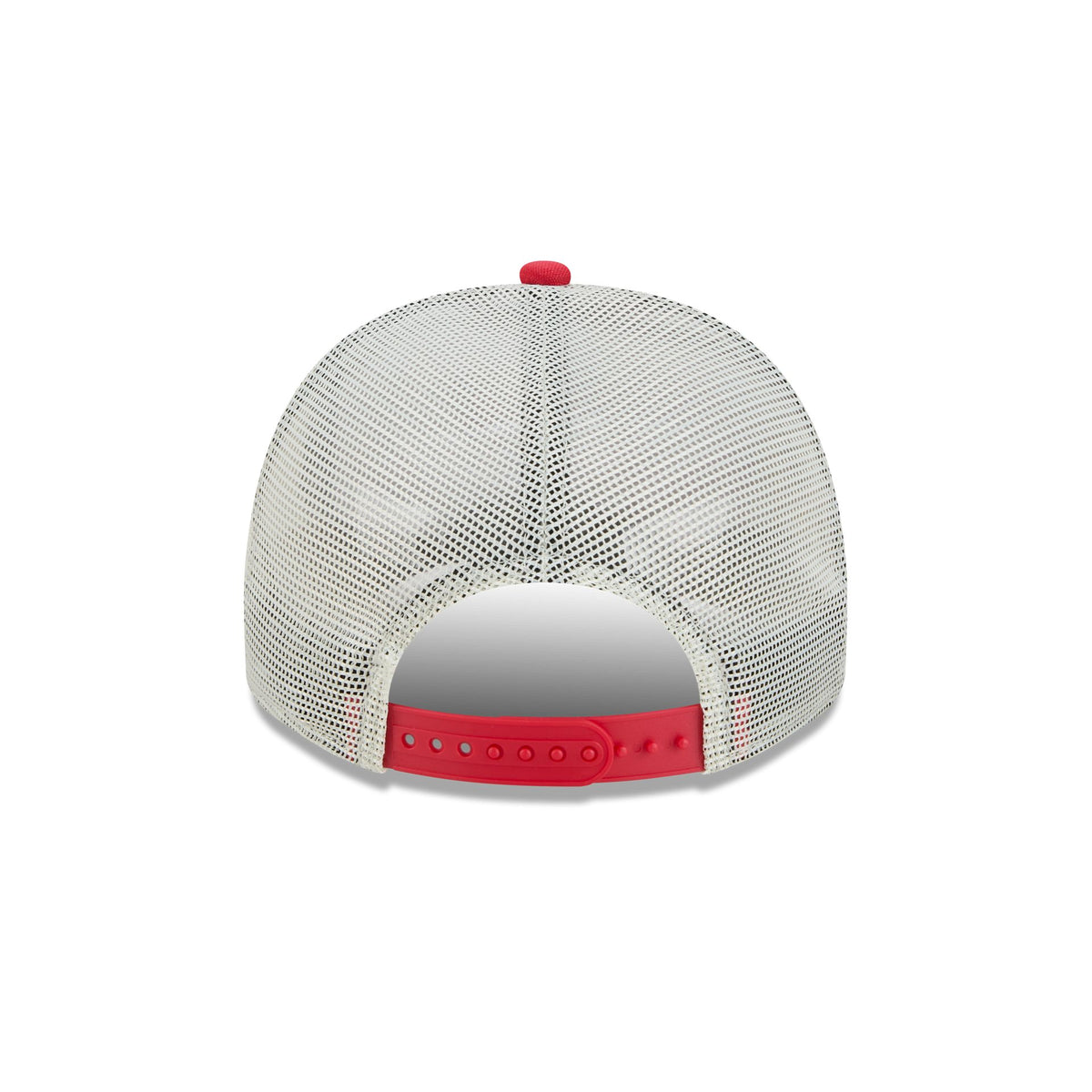Houston Rockets Hardwood Classics Patched White 9FIFTY A-Frame Trucker Hat