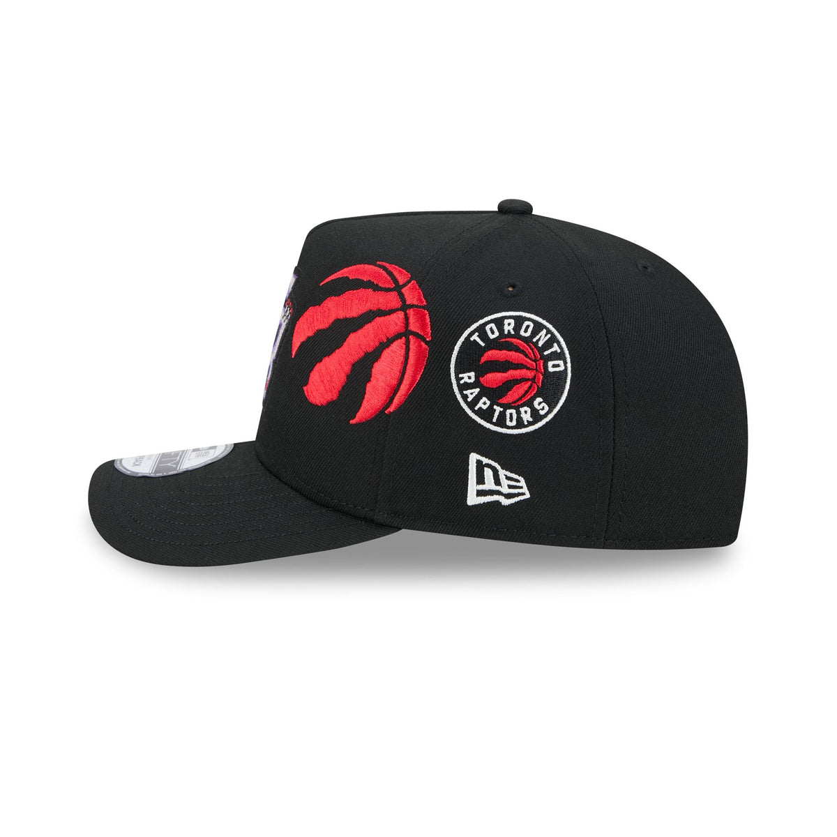 Toronto Raptors Hardwood Classics Patched Black 9FIFTY A-Frame Snapback Hat
