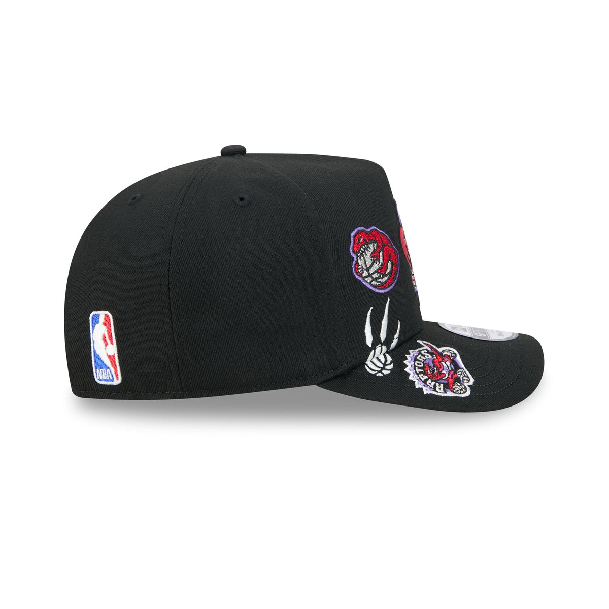 Toronto Raptors Hardwood Classics Patched Black 9FIFTY A-Frame Snapback Hat