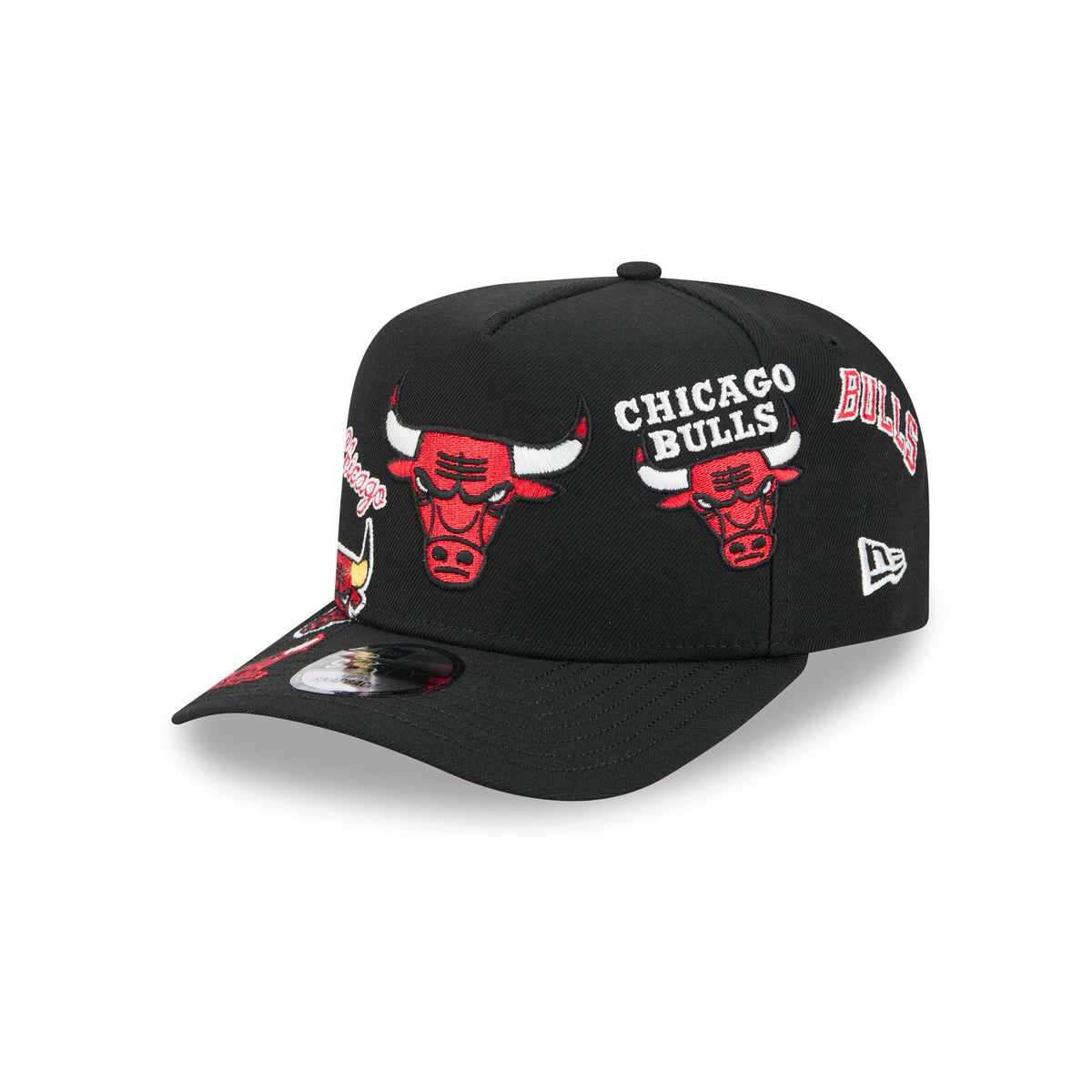 Chicago Bulls Hardwood Classics Patched Black 9FIFTY A-Frame Snapback Hat