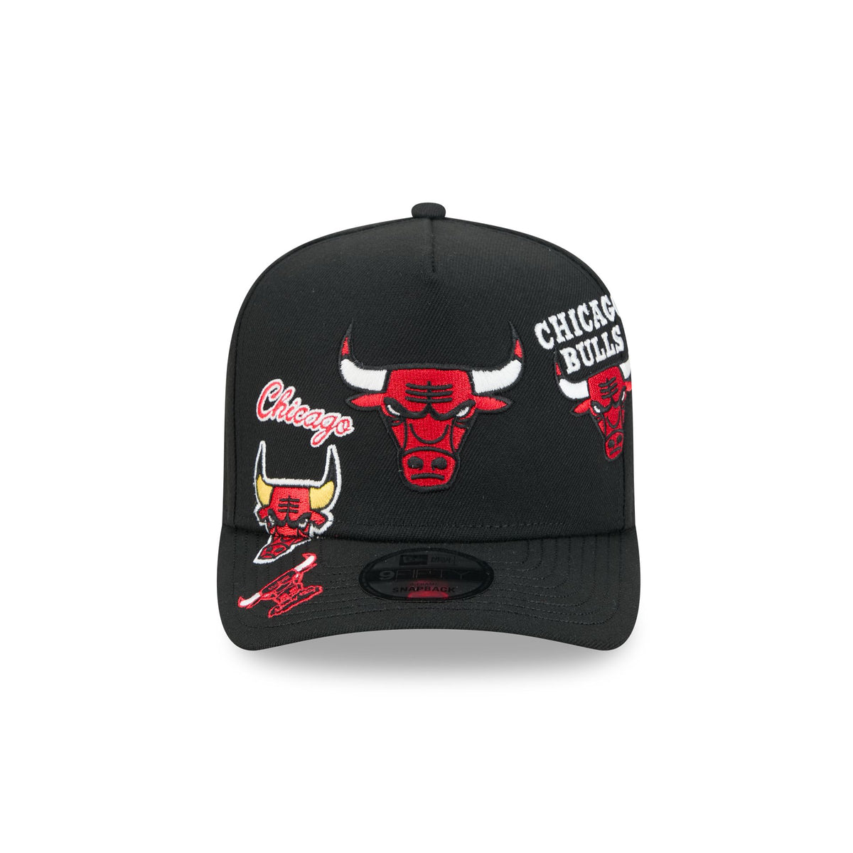 Chicago Bulls Hardwood Classics Patched Black 9FIFTY A-Frame Snapback Hat