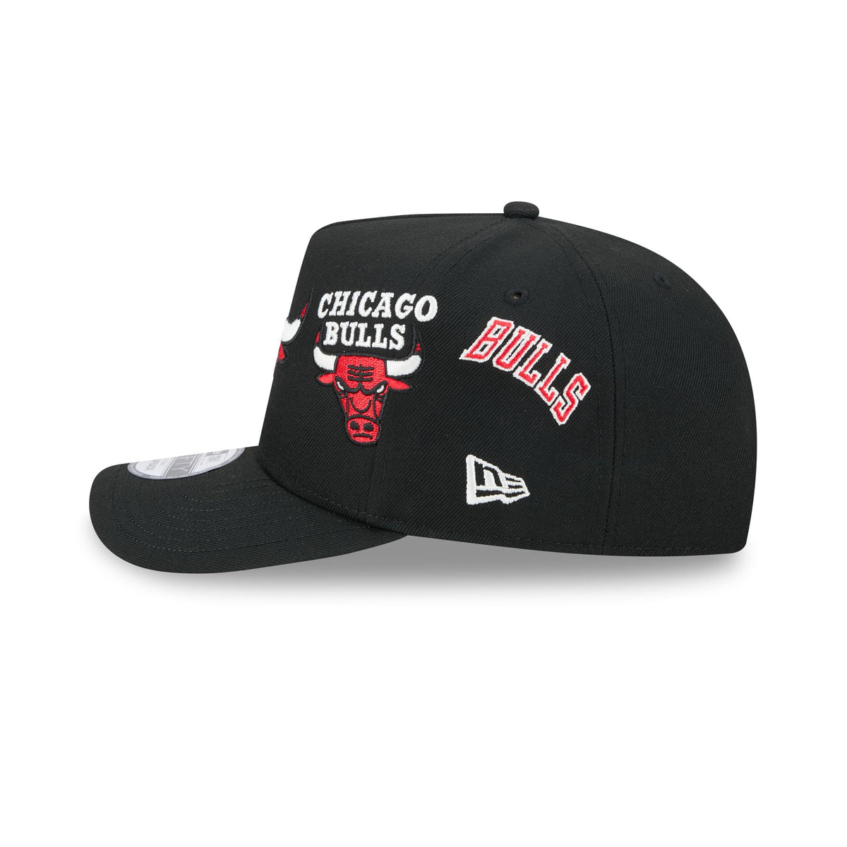 Chicago Bulls Hardwood Classics Patched Black 9FIFTY A-Frame Snapback Hat