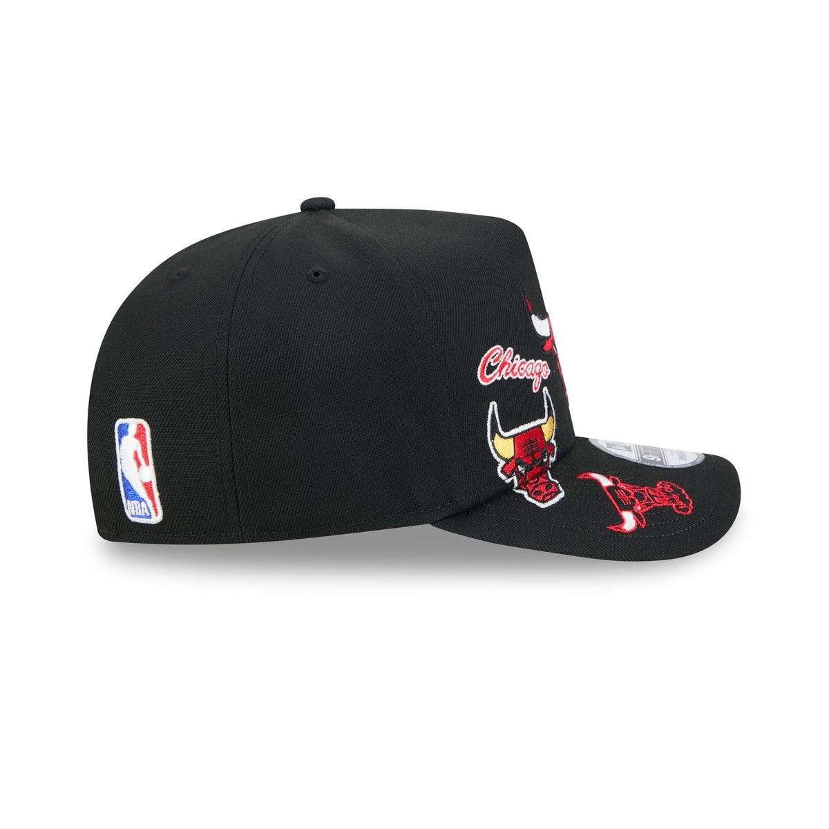 Chicago Bulls Hardwood Classics Patched Black 9FIFTY A-Frame Snapback Hat