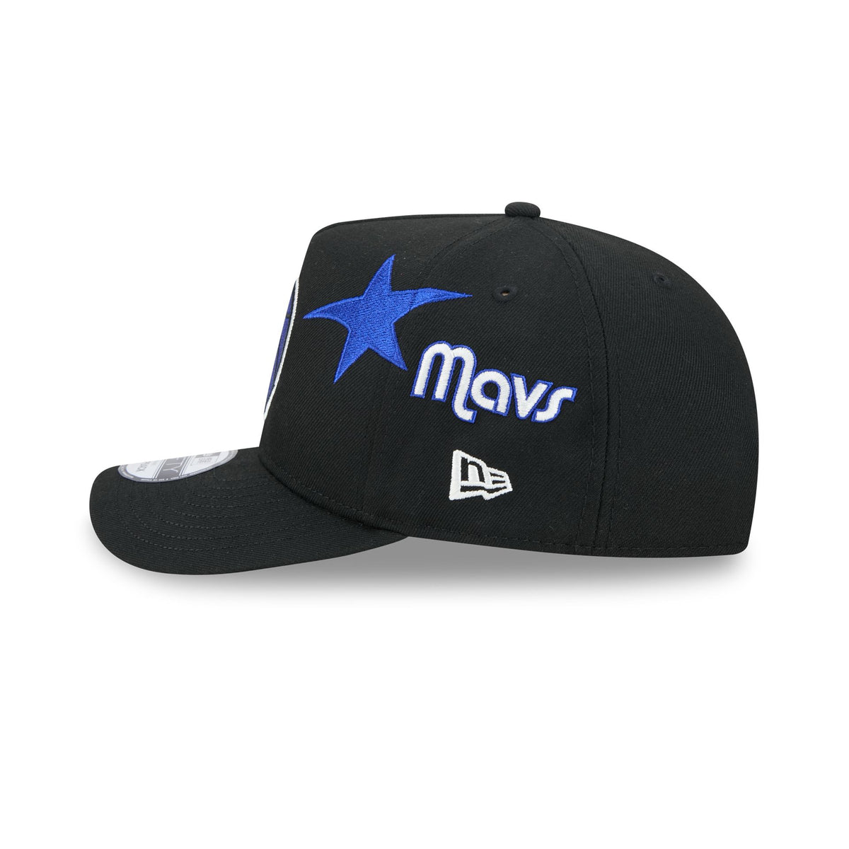 Dallas Mavericks Hardwood Classics Patched Black 9FIFTY A-Frame Snapback Hat