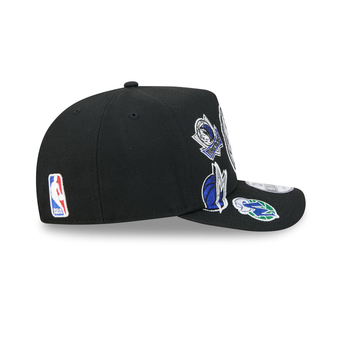 Dallas Mavericks Hardwood Classics Patched Black 9FIFTY A-Frame Snapback Hat
