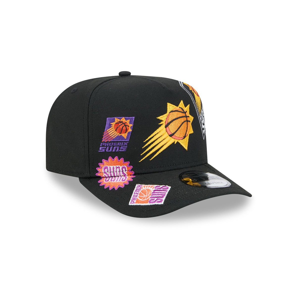 Phoenix Suns Hardwood Classics Patched Black 9FIFTY A-Frame Snapback Hat