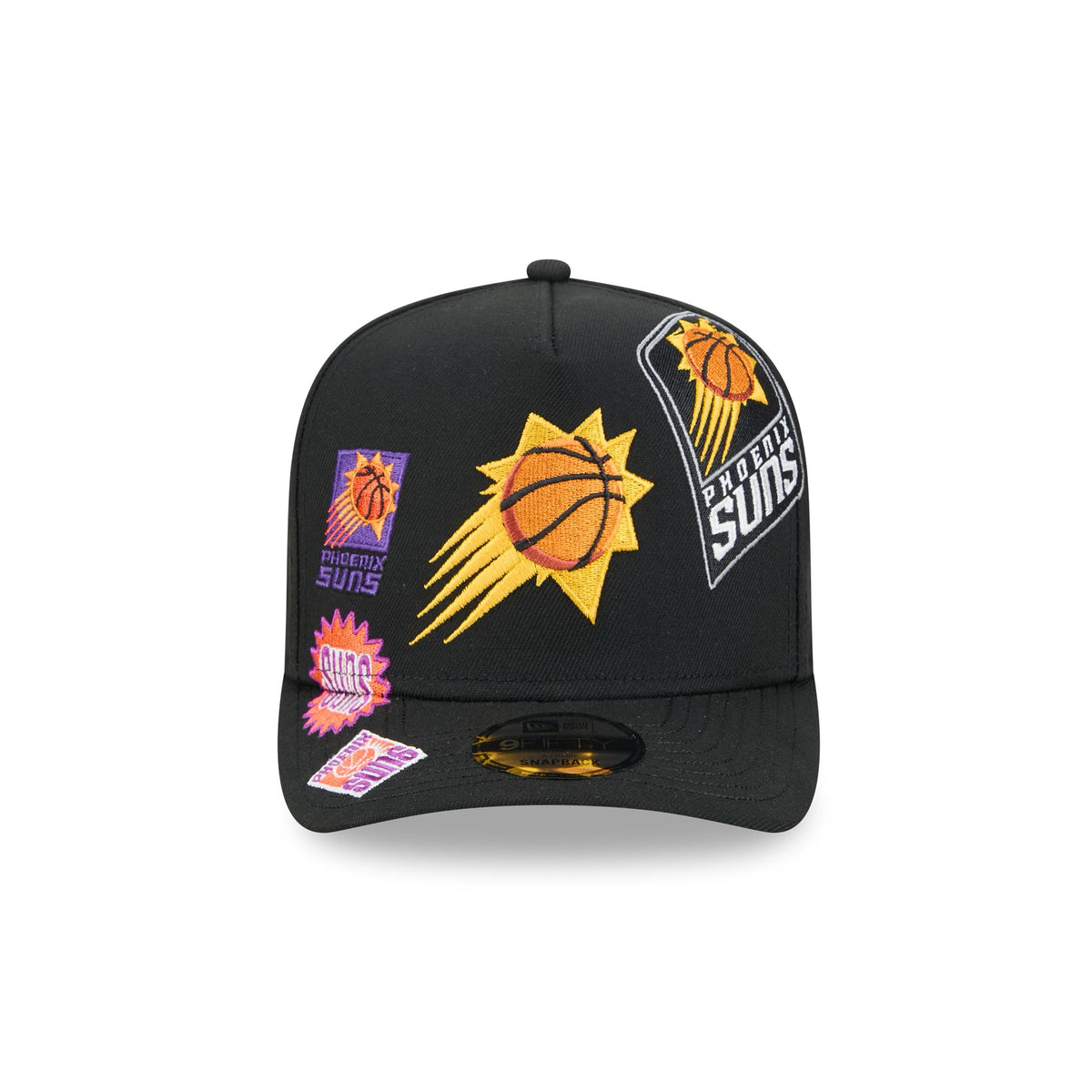 Phoenix Suns Hardwood Classics Patched Black 9FIFTY A-Frame Snapback Hat