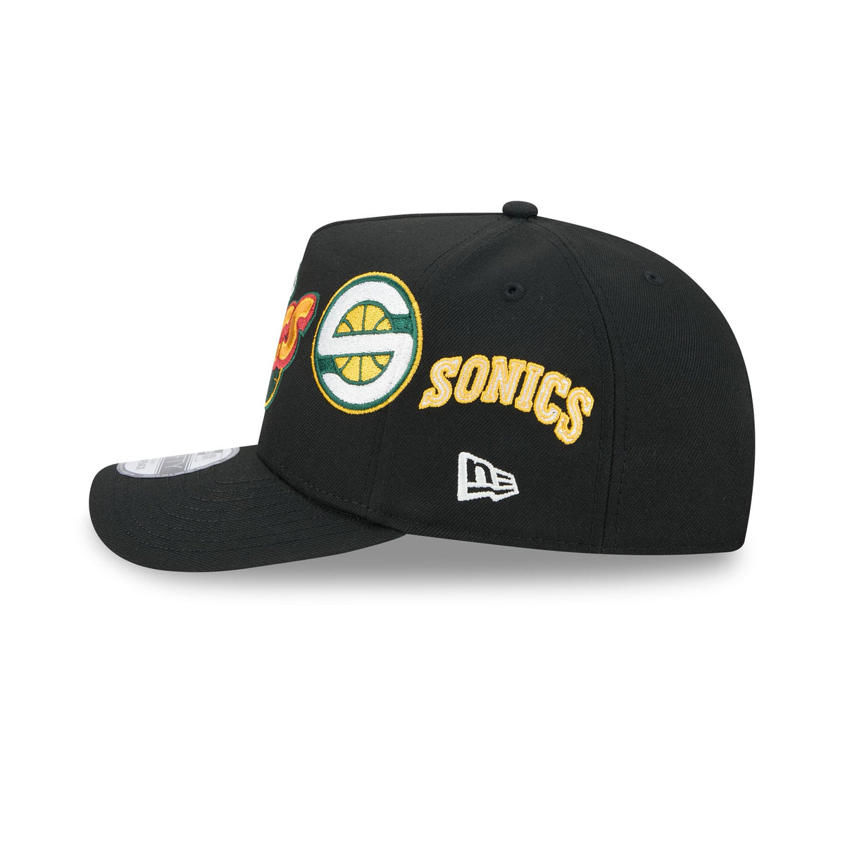 Seattle SuperSonics Hardwood Classics Patched Black 9FIFTY A-Frame Snapback Hat