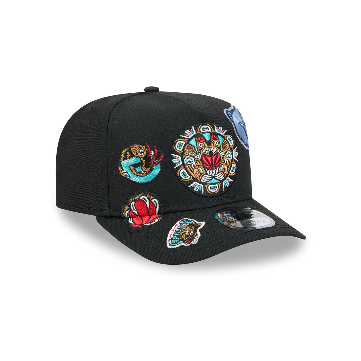 Vancouver Grizzlies Hardwood Classics Patched Black 9FIFTY A-Frame Snapback Hat