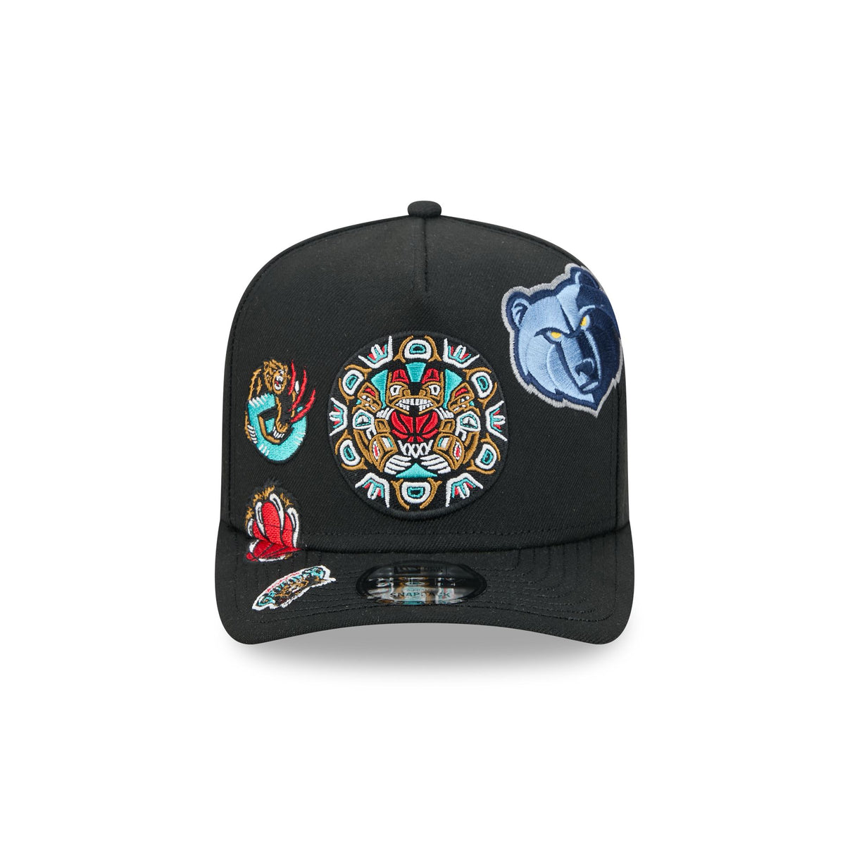 Vancouver Grizzlies Hardwood Classics Patched Black 9FIFTY A-Frame Snapback Hat