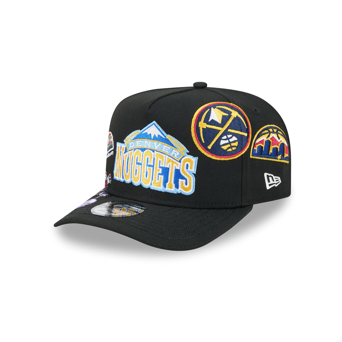 Denver Nuggets Hardwood Classics Patched Black 9FIFTY A-Frame Snapback Hat