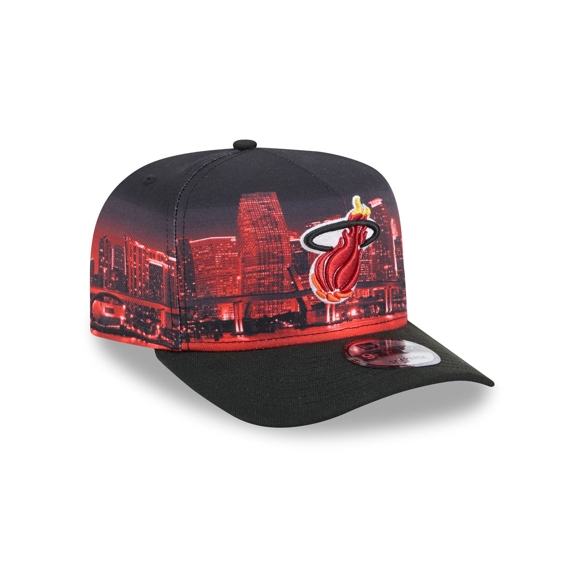 Miami Heat Hardwood Classics Cityscape 9FIFTY A-Frame Snapback Hat