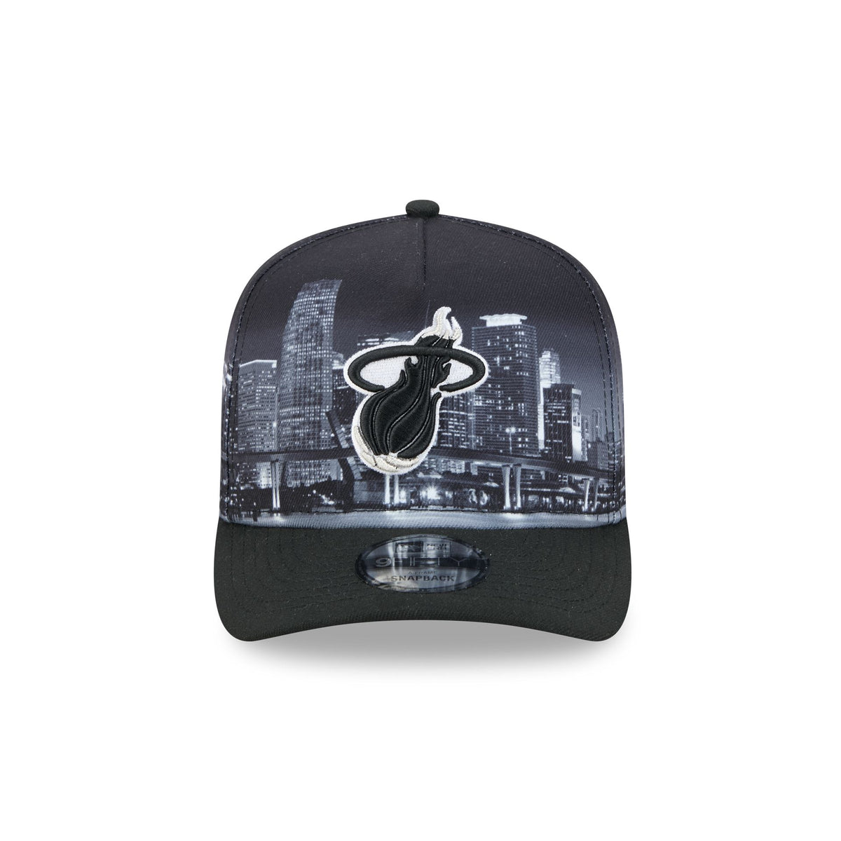 Miami Heat Hardwood Classics Midnight Cityscape 9FIFTY A-Frame Snapback Hat