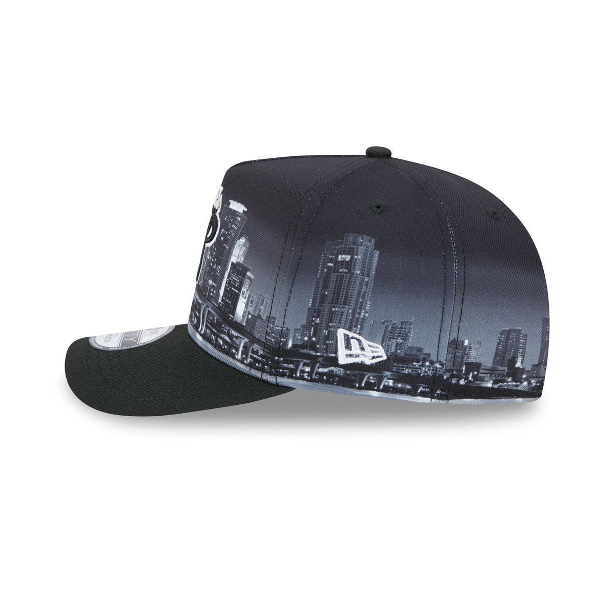 Miami Heat Hardwood Classics Midnight Cityscape 9FIFTY A-Frame Snapback Hat