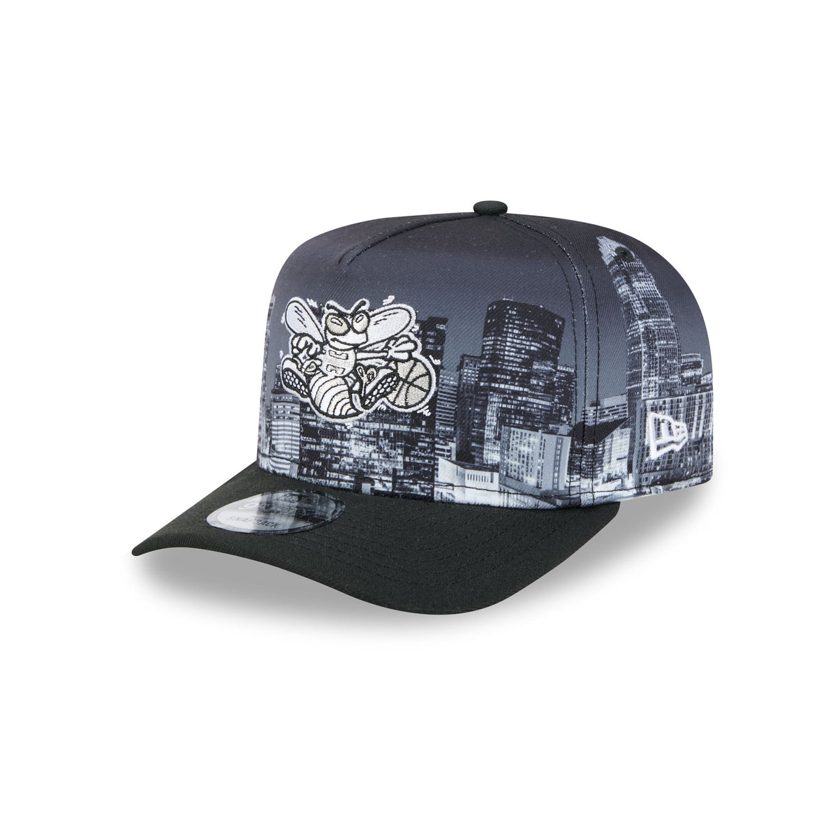 Charlotte Hornets Hardwood Classics Midnight Cityscape 9FIFTY A-Frame Snapback Hat