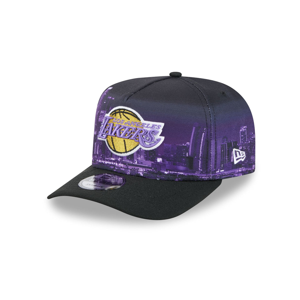 Los Angeles Lakers Hardwood Classics Cityscape 9FIFTY A-Frame Snapback Hat