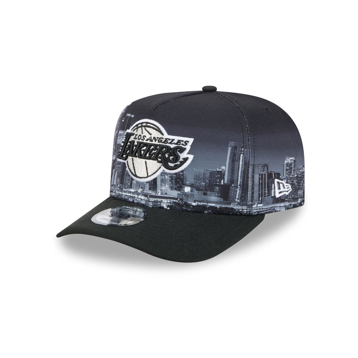 Los Angeles Lakers Hardwood Classics Midnight Cityscape 9FIFTY A-Frame Snapback Hat