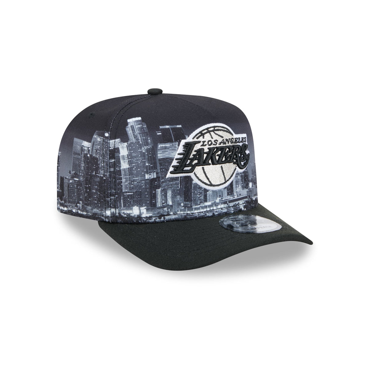 Los Angeles Lakers Hardwood Classics Midnight Cityscape 9FIFTY A-Frame Snapback Hat