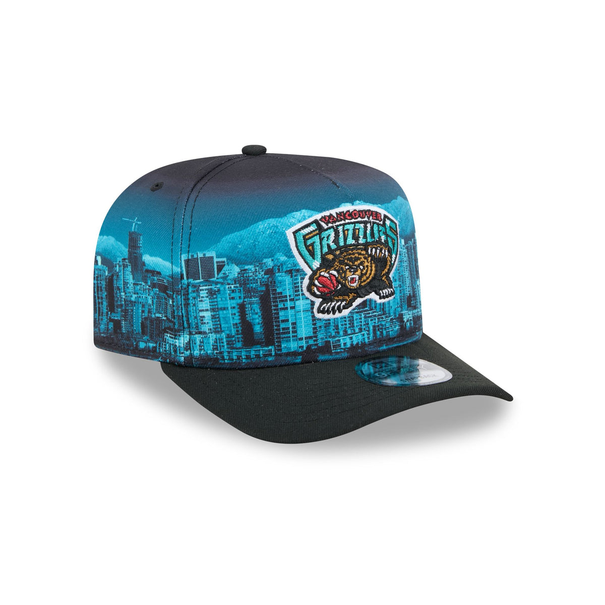 Vancouver Grizzlies Hardwood Classics Cityscape 9FIFTY A-Frame Snapback Hat