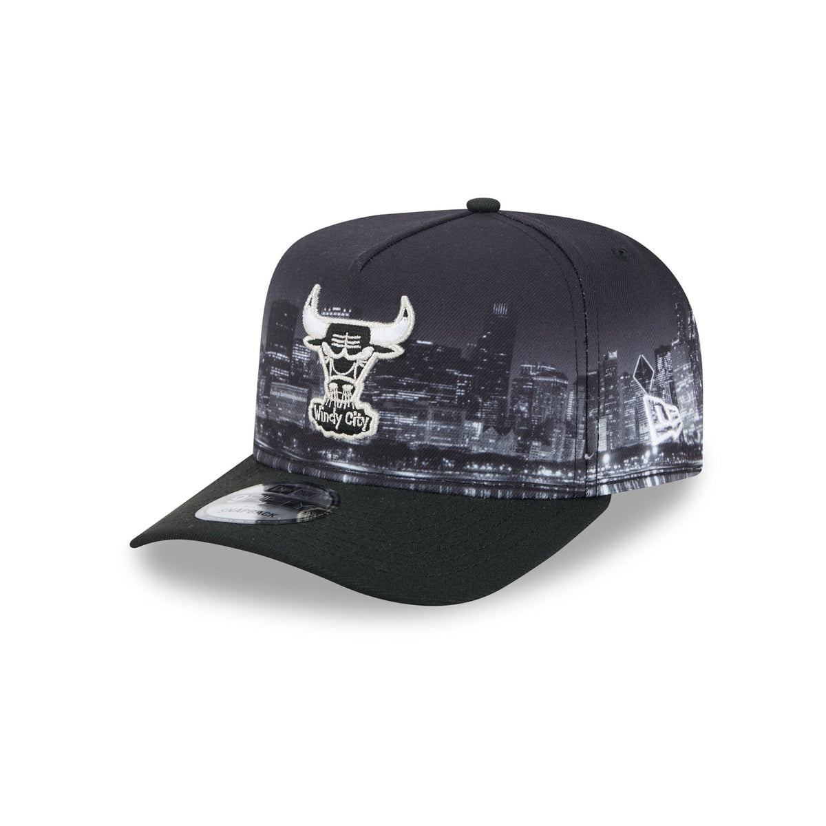 Chicago Bulls Hardwood Classics Midnight Cityscape 9FIFTY A-Frame Snapback Hat