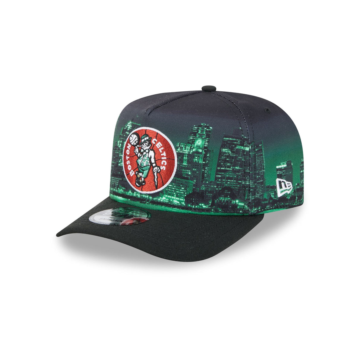 Boston Celtics Hardwood Classics Cityscape 9FIFTY A-Frame Snapback Hat