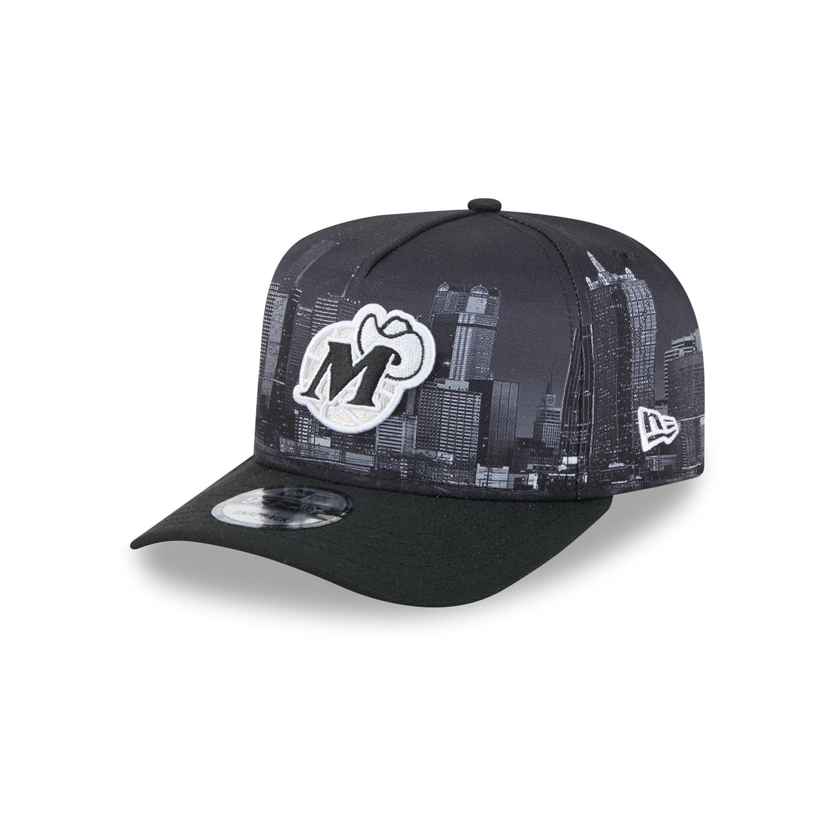 Dallas Mavericks Hardwood Classics Midnight Cityscape 9FIFTY A-Frame Snapback Hat