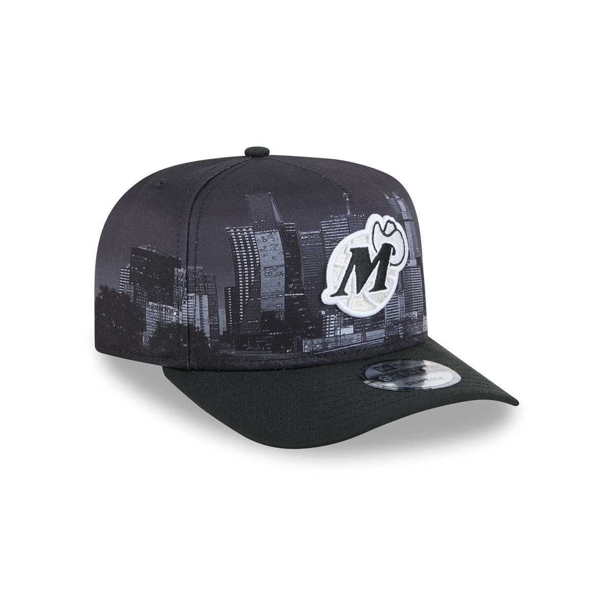 Dallas Mavericks Hardwood Classics Midnight Cityscape 9FIFTY A-Frame Snapback Hat