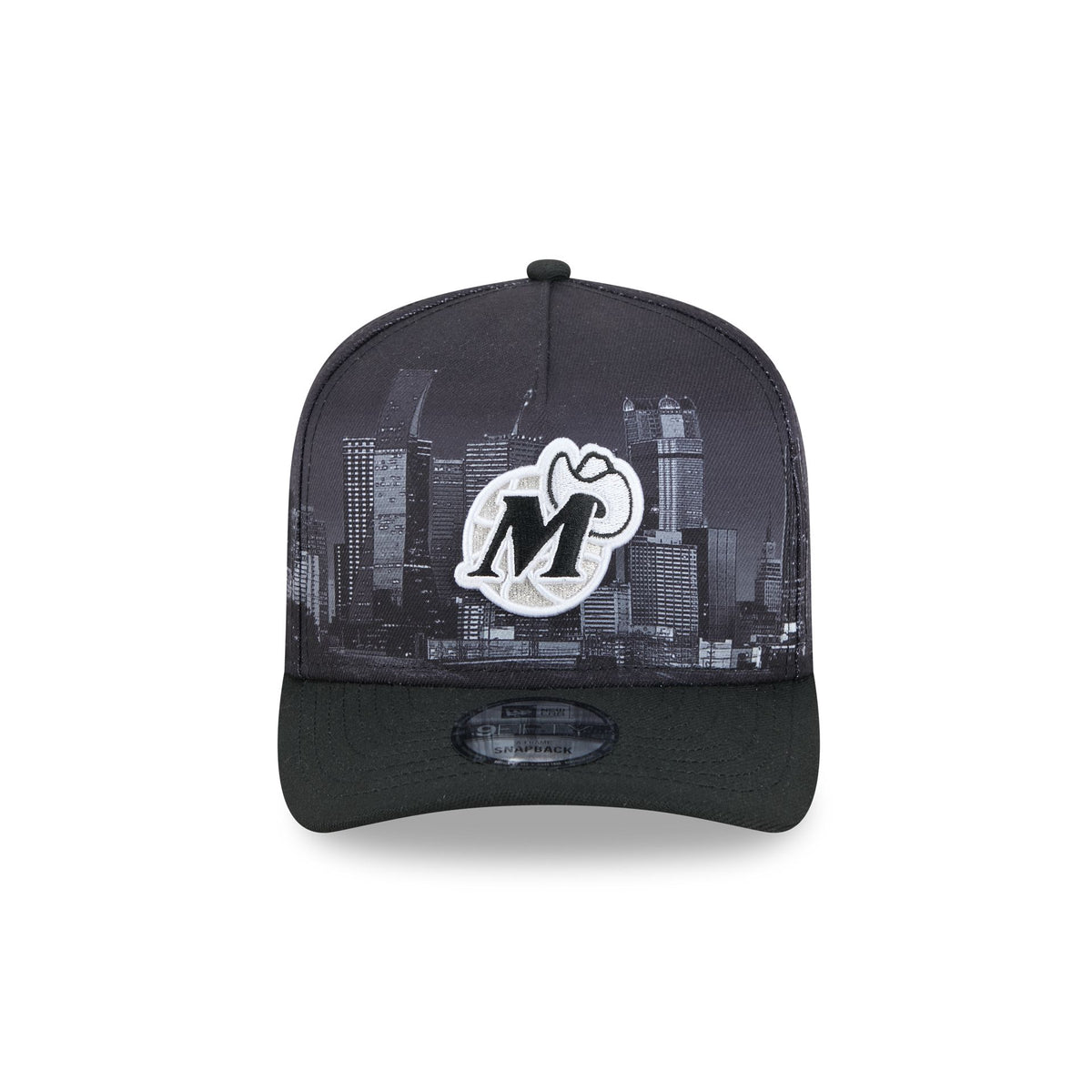 Dallas Mavericks Hardwood Classics Midnight Cityscape 9FIFTY A-Frame Snapback Hat