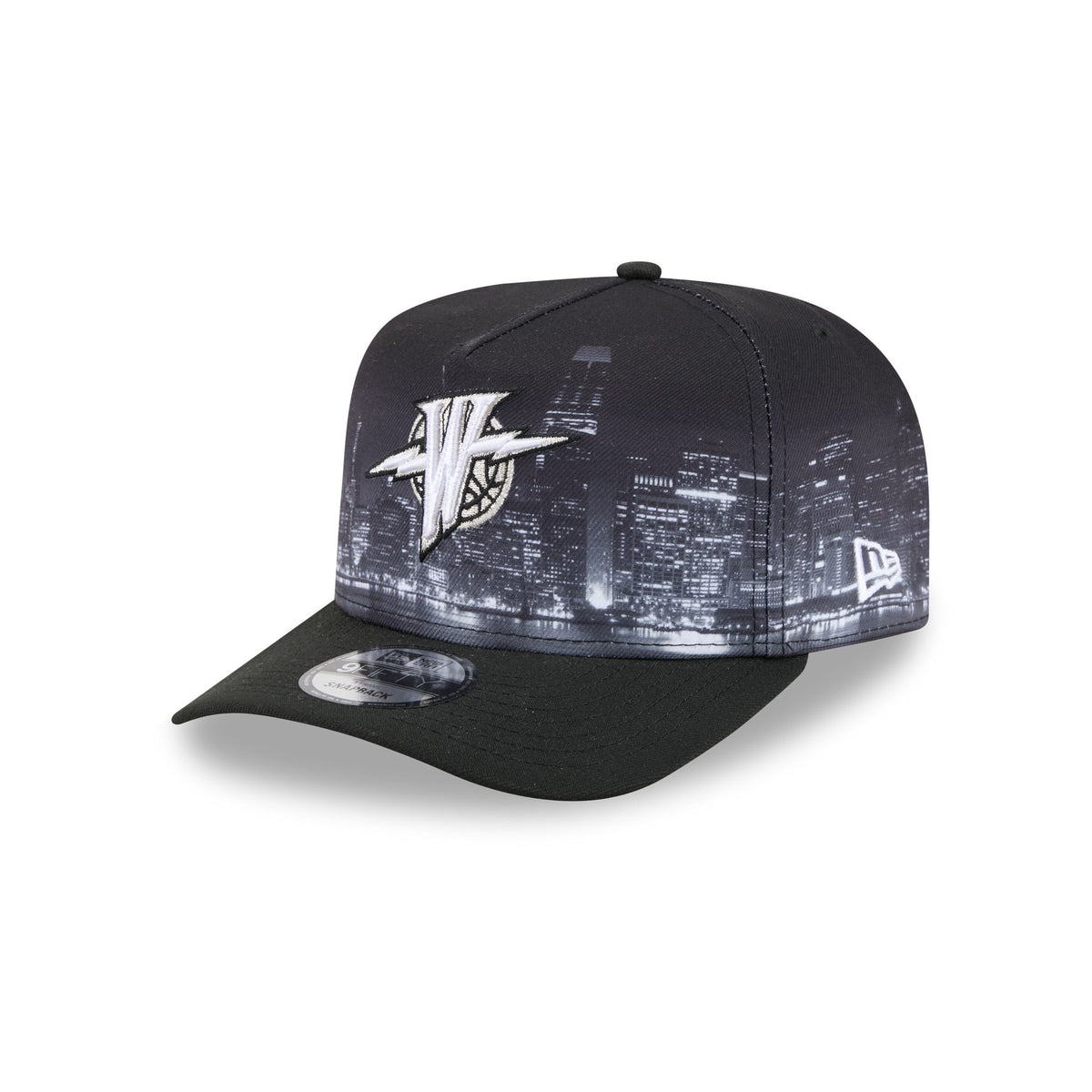 Golden State Warriors Hardwood Classics Midnight Cityscape 9FIFTY A-Frame Snapback Hat