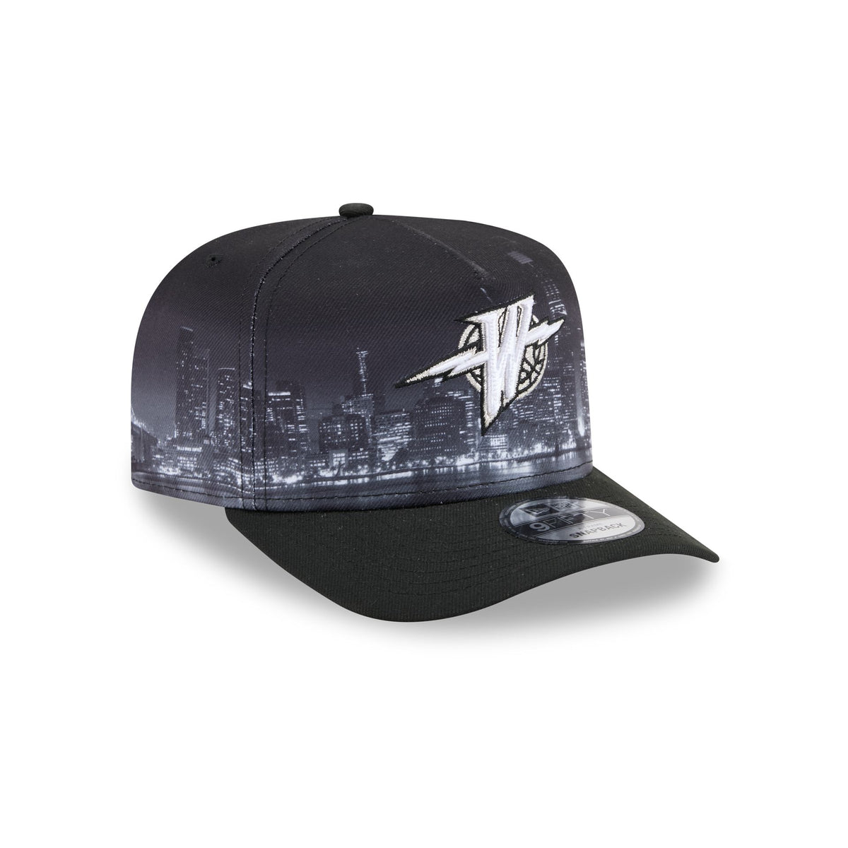 Golden State Warriors Hardwood Classics Midnight Cityscape 9FIFTY A-Frame Snapback Hat